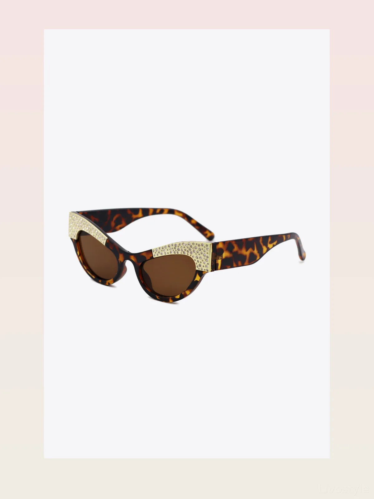 UV400 Rhinestone Trim Cat-Eye Sunglasses — styled showcase — Livostyle