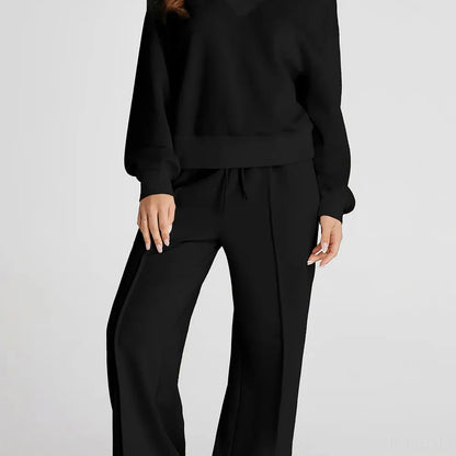 V-Neck Long Sleeve Top and Pants Active Set — square view — Livostyle