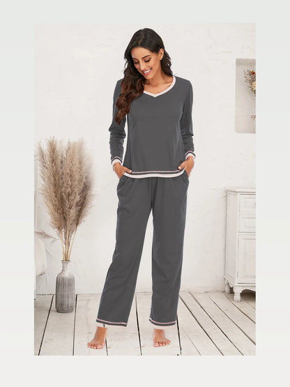 V-Neck Top and Pants Lounge Set — styled showcase — Livostyle