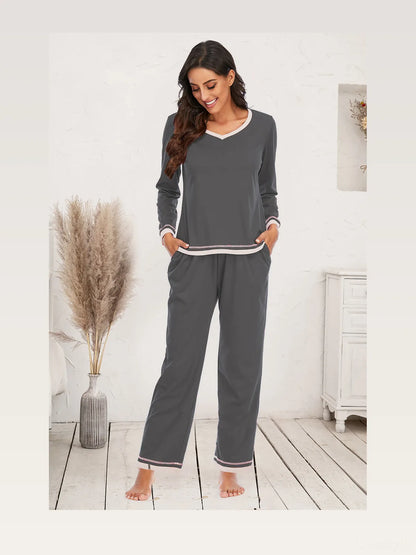 V-Neck Top and Pants Lounge Set — styled showcase — Livostyle