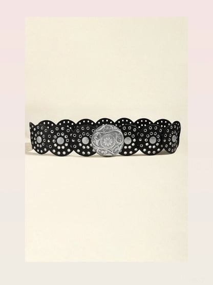 Vintage PU Leather Wide Belt — styled showcase — Livostyle