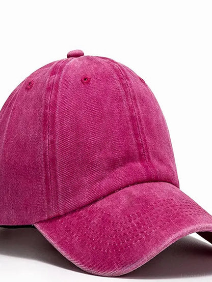 Washed Curved-Brim Baseball Cap — detail view — Livostyle