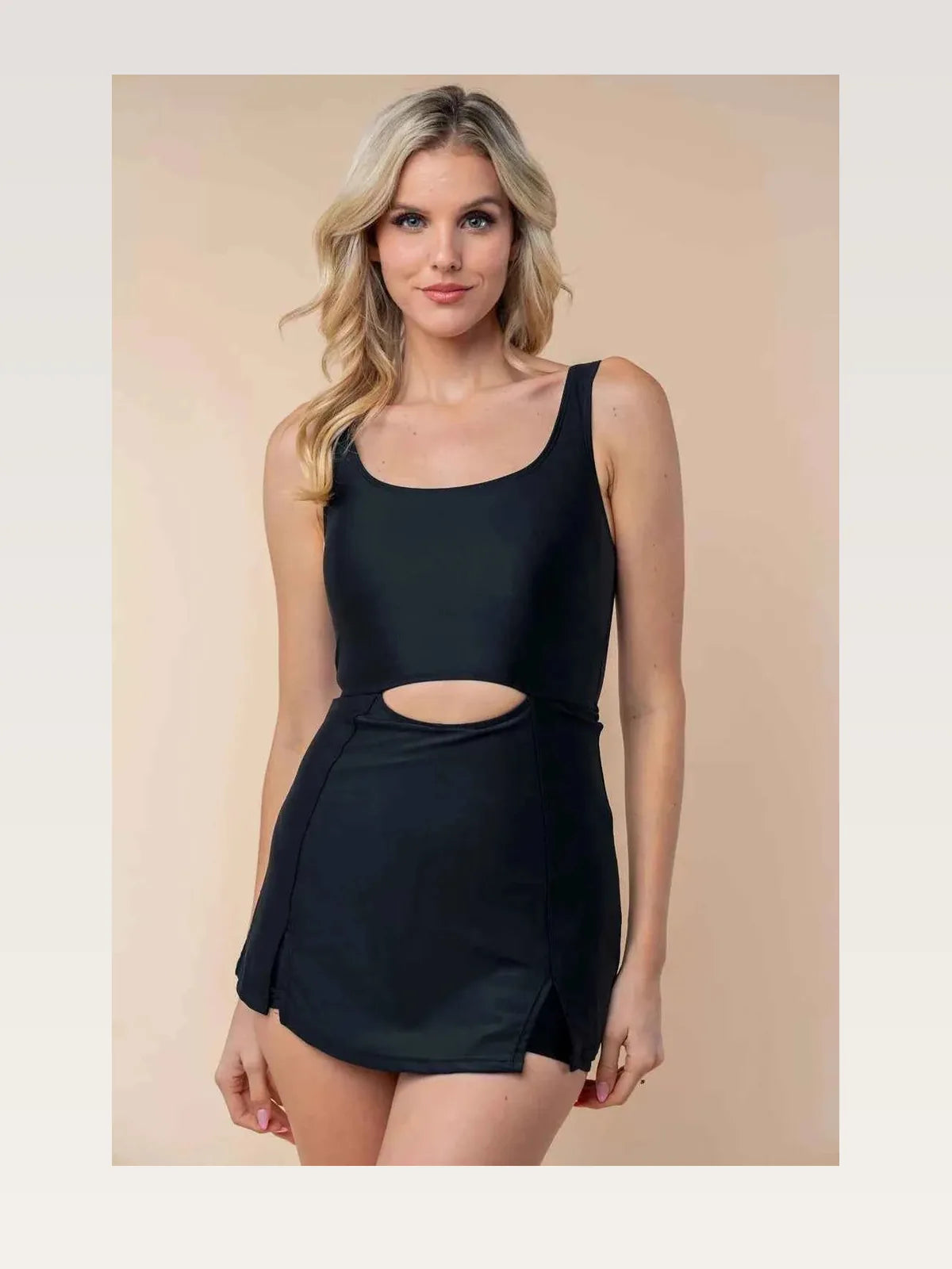 White Birch Sleeveless Tie Back Performance Knit Swim Dress — styled showcase — Livostyle