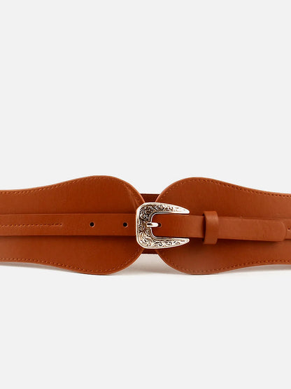 Wide Elastic Belt with Alloy Buckle — detail view — Livostyle