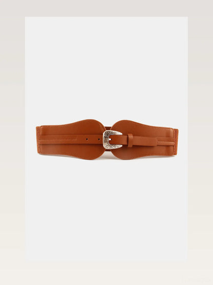 Wide Elastic Belt with Alloy Buckle — styled showcase — Livostyle