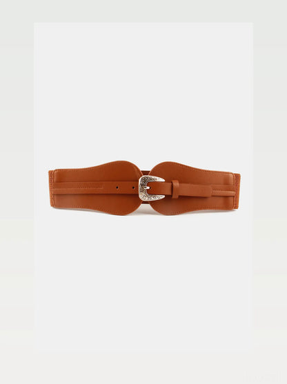 Wide Elastic Belt with Alloy Buckle — styled showcase — Livostyle