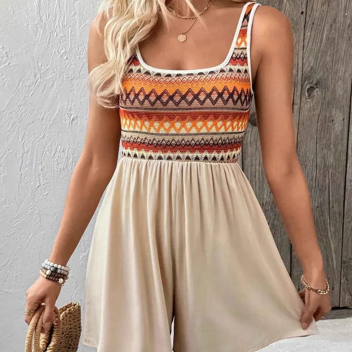 Wide Strap Casual Romper — square view — Livostyle