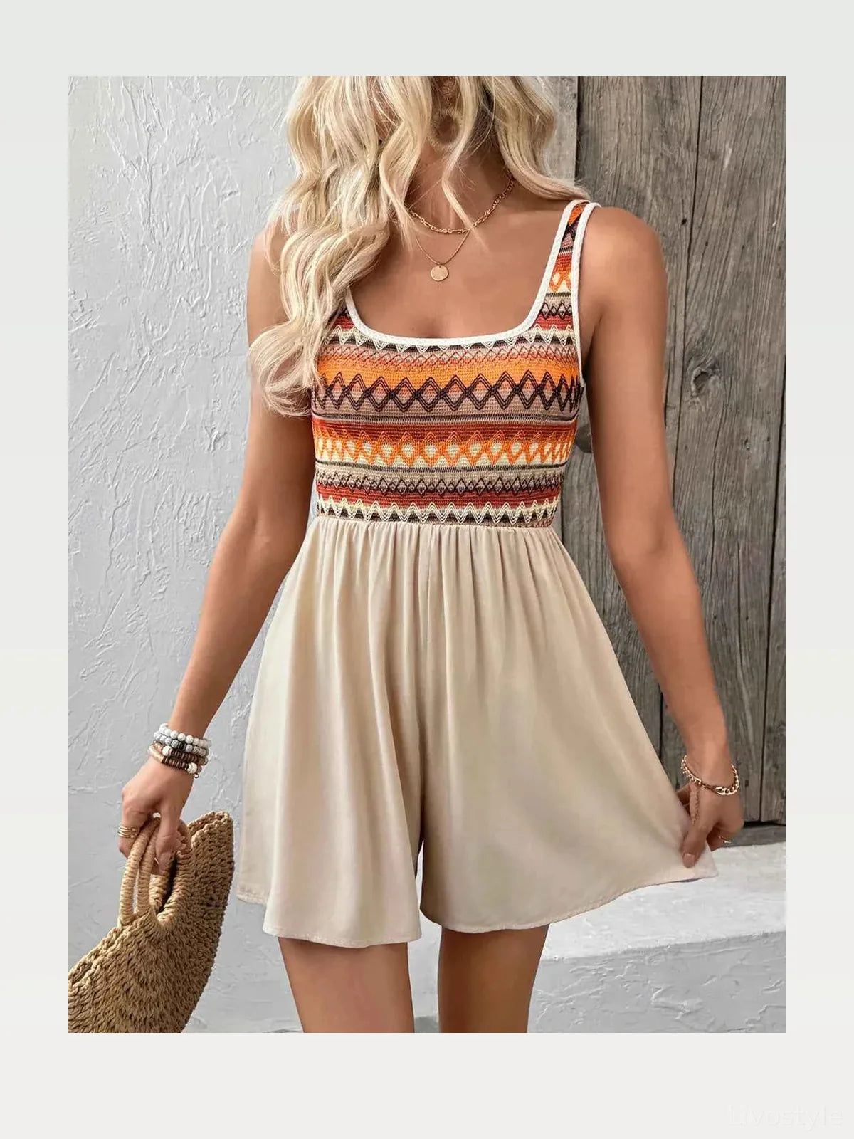 Wide Strap Casual Romper — styled showcase — Livostyle