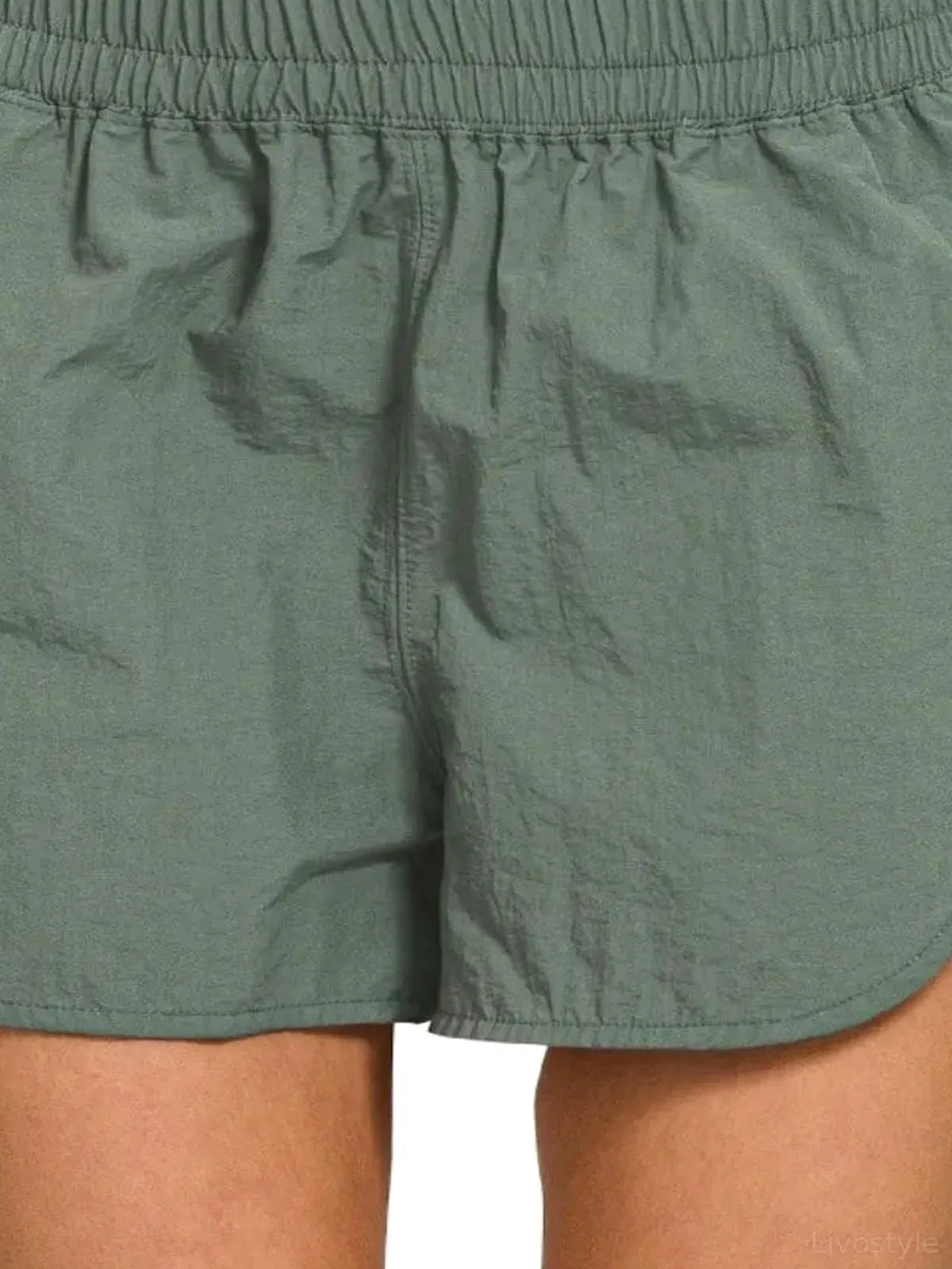 Nylon Windbreaker Running Shorts with Smocked Waist – photo 2
