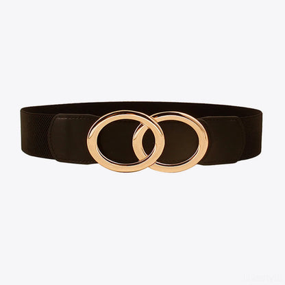 Zinc Alloy Buckle Elastic PU Belt — square view — Livostyle