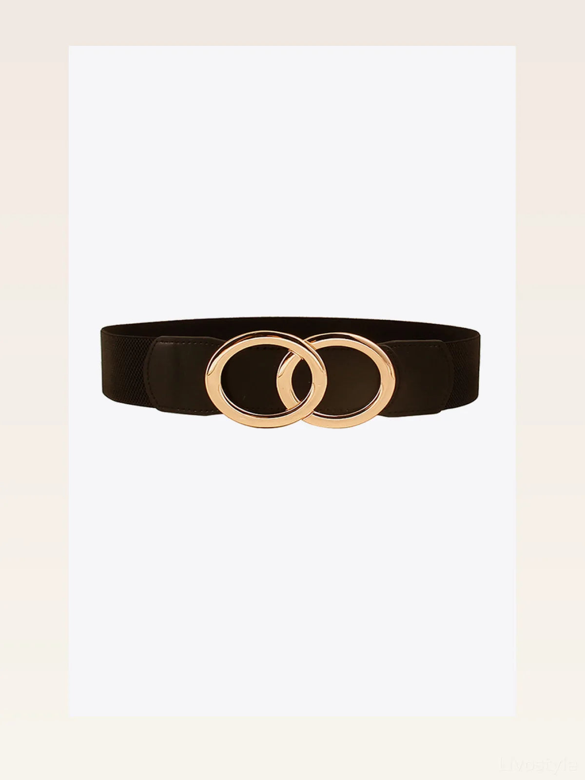 Zinc Alloy Buckle Elastic PU Belt — styled showcase — Livostyle