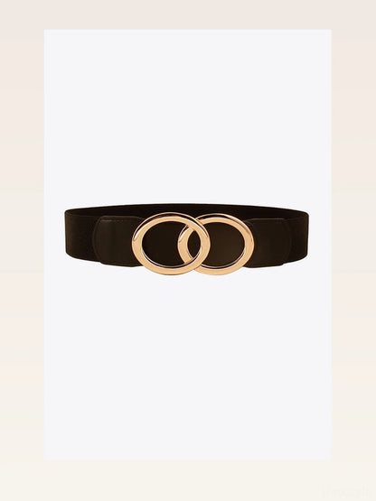 Zinc Alloy Buckle Elastic PU Belt — styled showcase — Livostyle