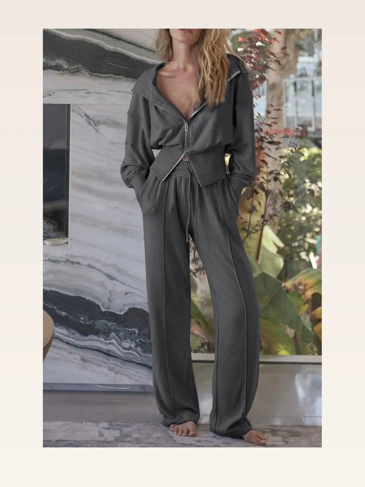 Zip-Up Hoodie and Pants Active Set — styled showcase — Livostyle
