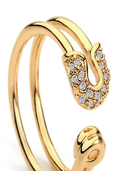 Zircon Double Band Open Ring — detail view — Livostyle